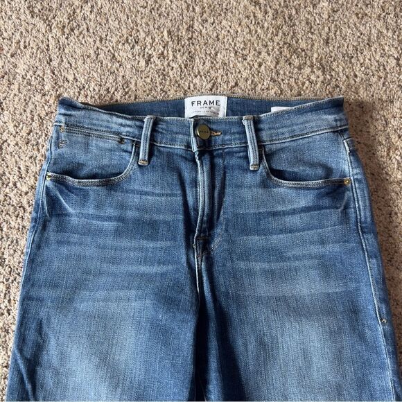 Frame Denim Le High Skinny Jeans Size 26 LHSKRSS793 Hazelwood Studded Ankle Fray - Picture 10 of 14